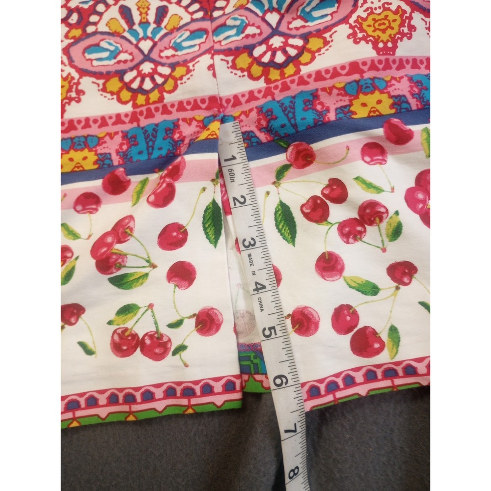 North style Summer Cherry Floral Sleeveless Shift Dress Womens Size 10 Pink Trim - Picture 5 of 10
